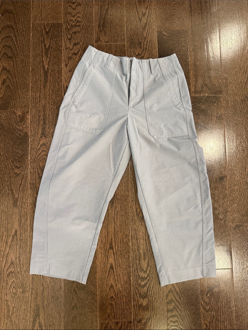 Athleta skyline high rise gray barrel leg Pants